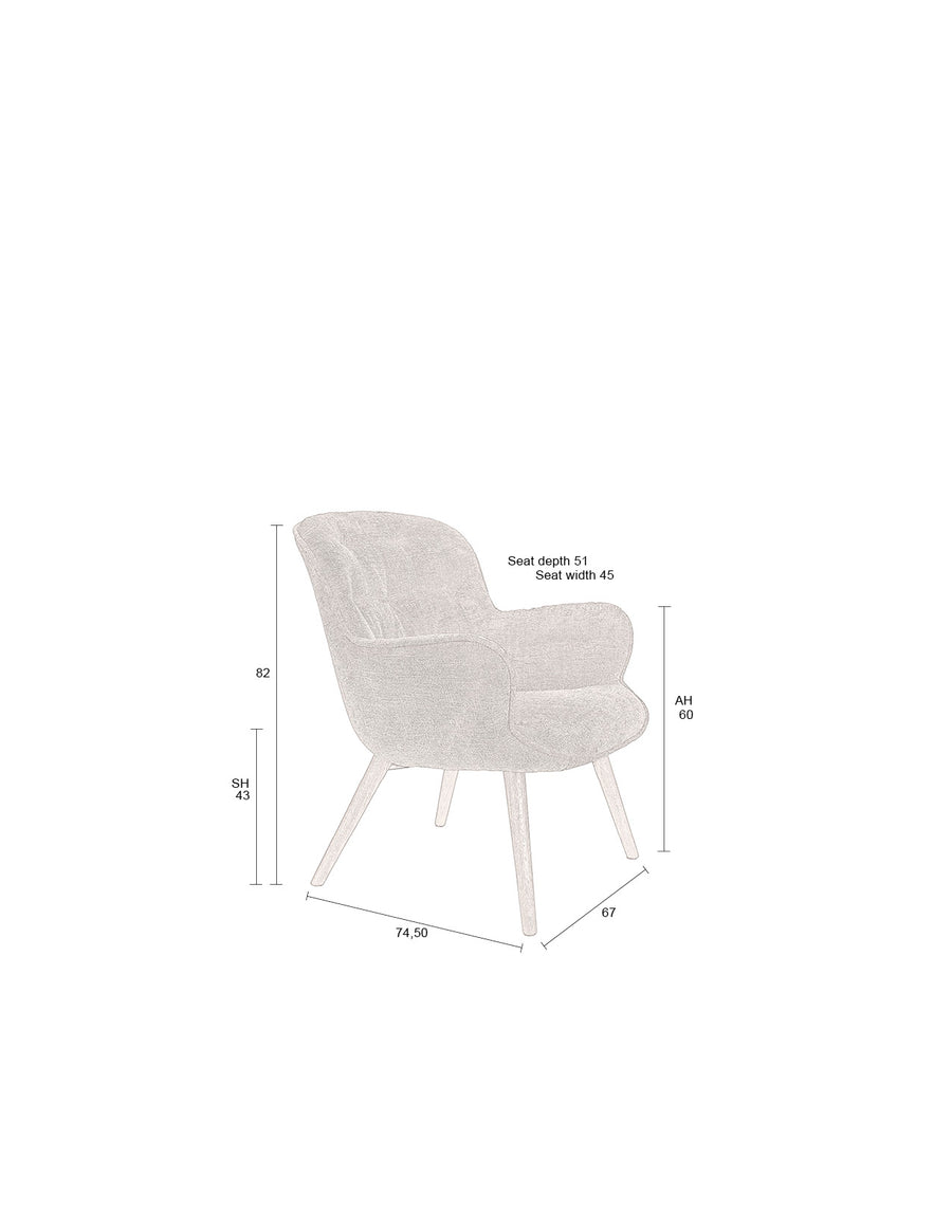 Loungestoel Lenn Plum