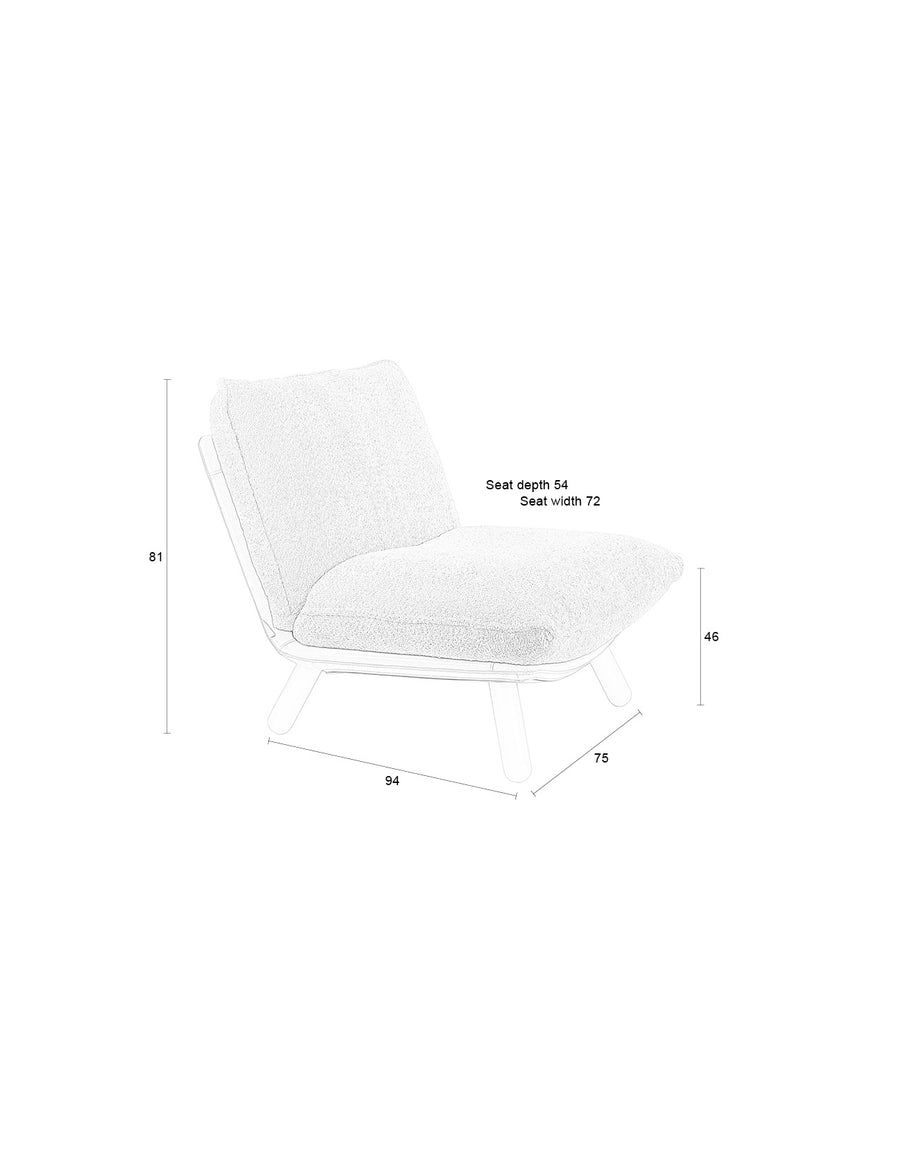 Loungestoel Lazy Sack Zacht Beige