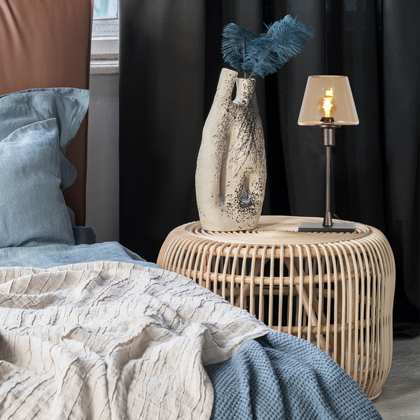 Tafellamp ancilla 3102ca cacao touch on/off met amber glas