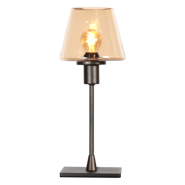 Tafellamp ancilla 3102ca cacao touch on/off met amber glas
