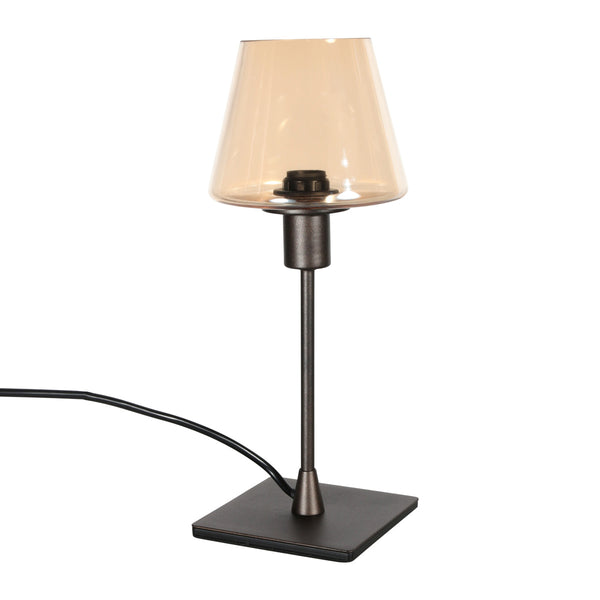 Tafellamp ancilla 3102ca cacao touch on/off met amber glas