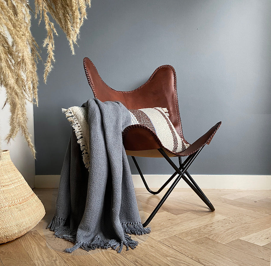 Malagoon plaid agaatgrijs - 127x152cm 100% katoen