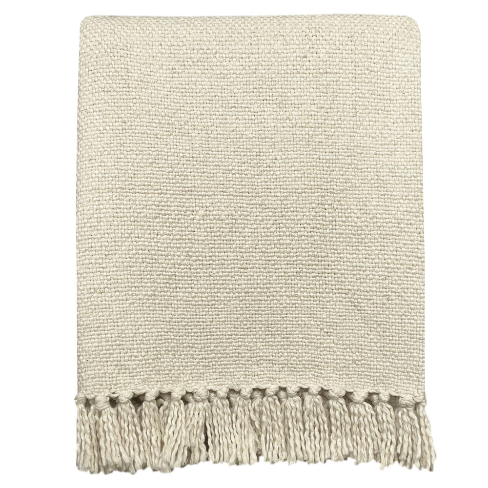 Malagoon plaid kleiwit - 127x152cm 100% katoen