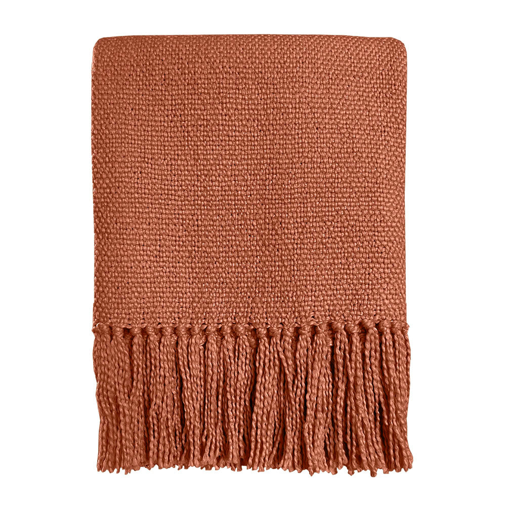 Malagoon plaid terracotta - 127x152cm 100% katoen