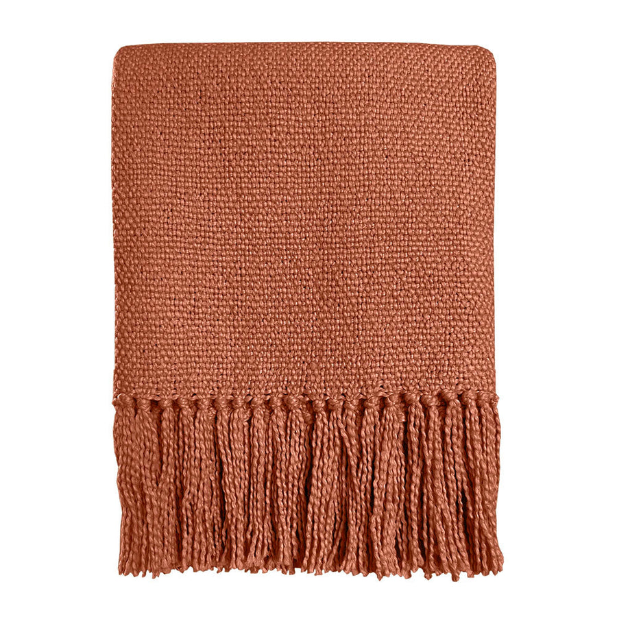 Malagoon plaid terracotta - 127x152cm 100% katoen
