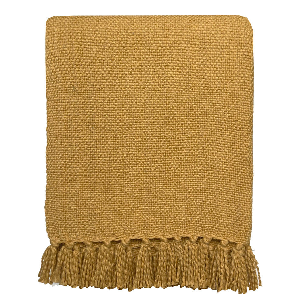 Malagoon plaid jaspisgeel - 127x152cm 100% katoen