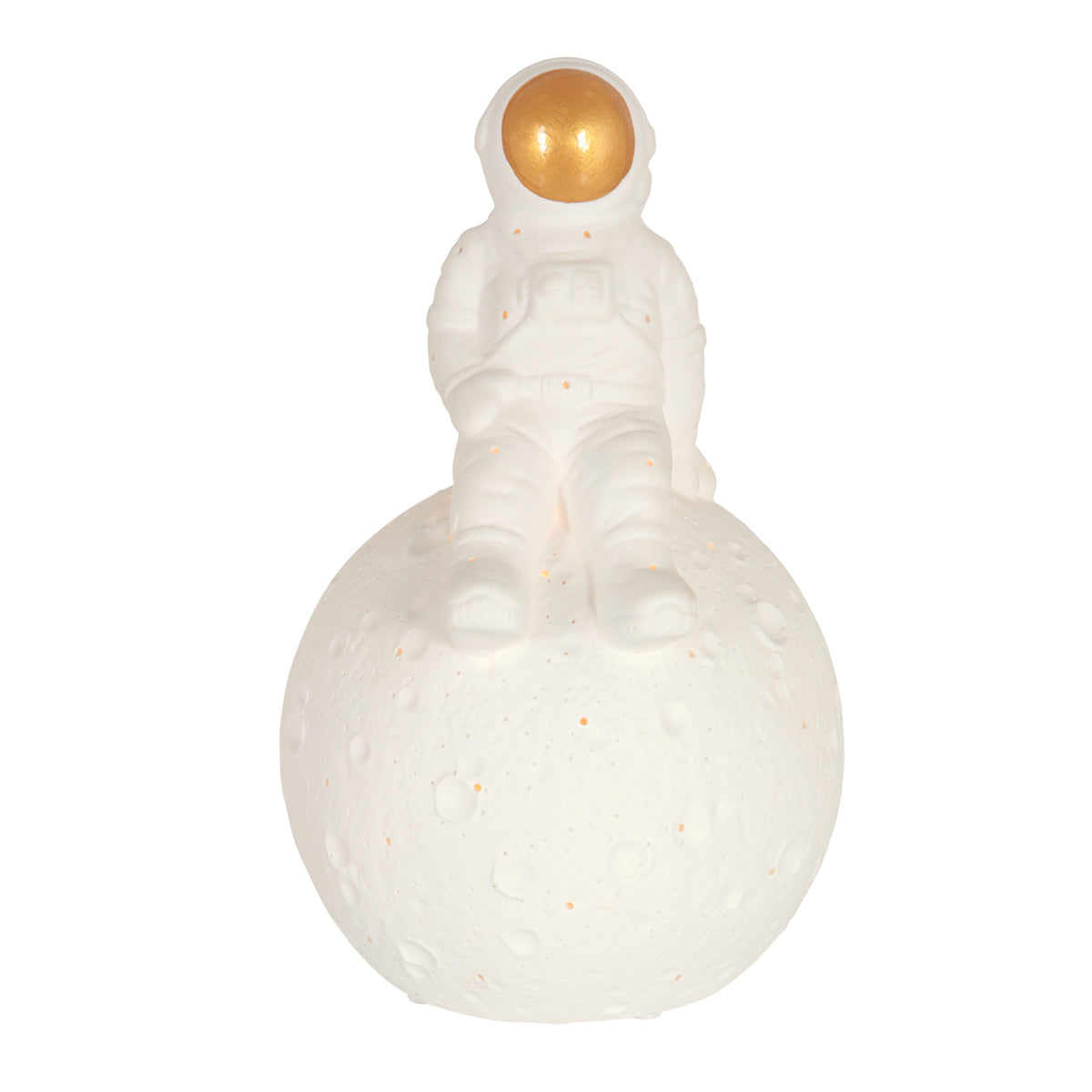 Tafellamp jazz 3108w witte astronaut met goudkleurig vizier