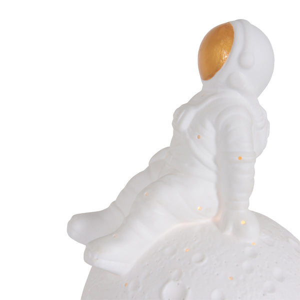 Tafellamp jazz 3108w witte astronaut met goudkleurig vizier