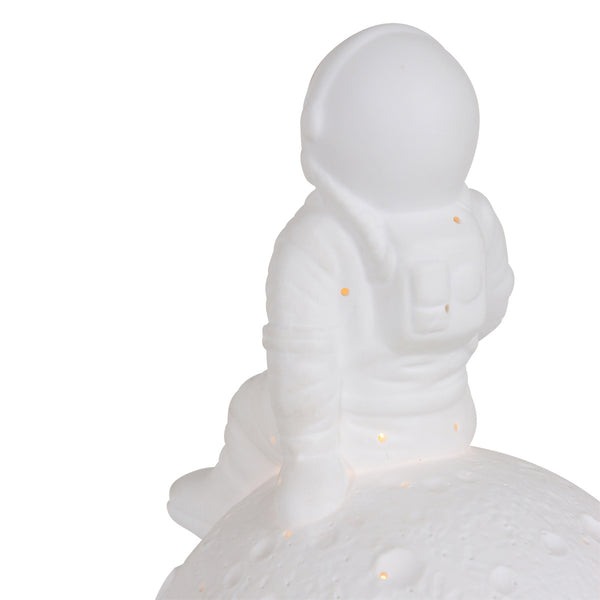 Tafellamp jazz 3108w witte astronaut met goudkleurig vizier