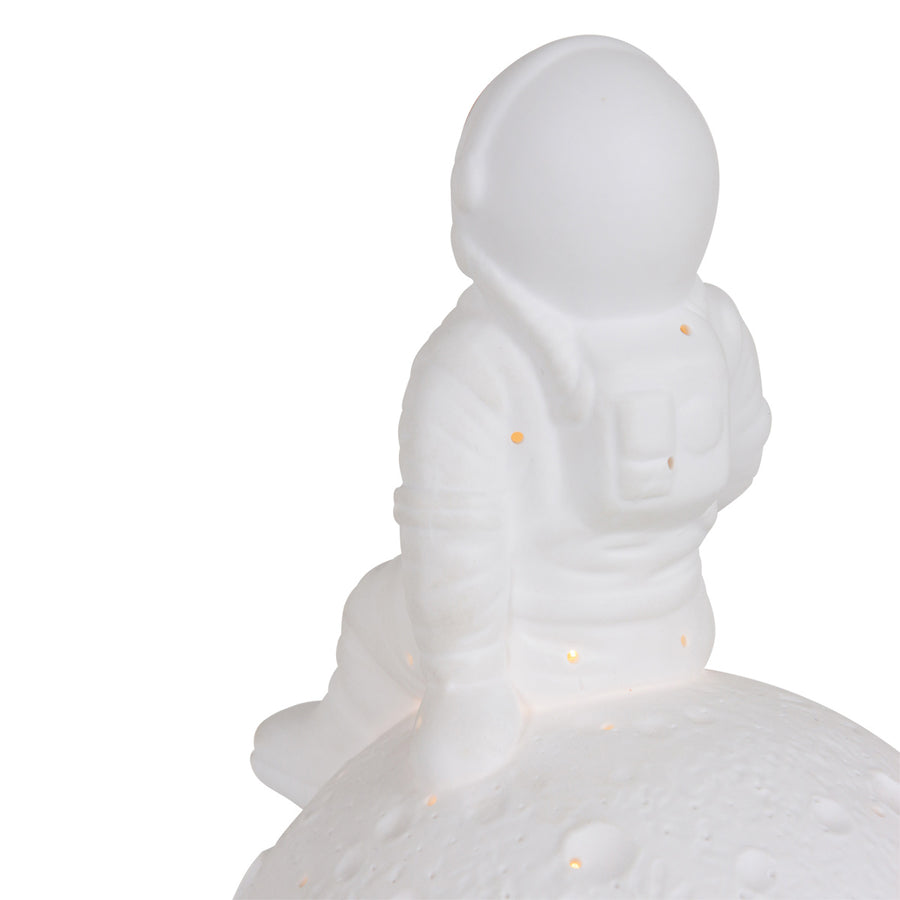 Tafellamp jazz 3108w witte astronaut met goudkleurig vizier