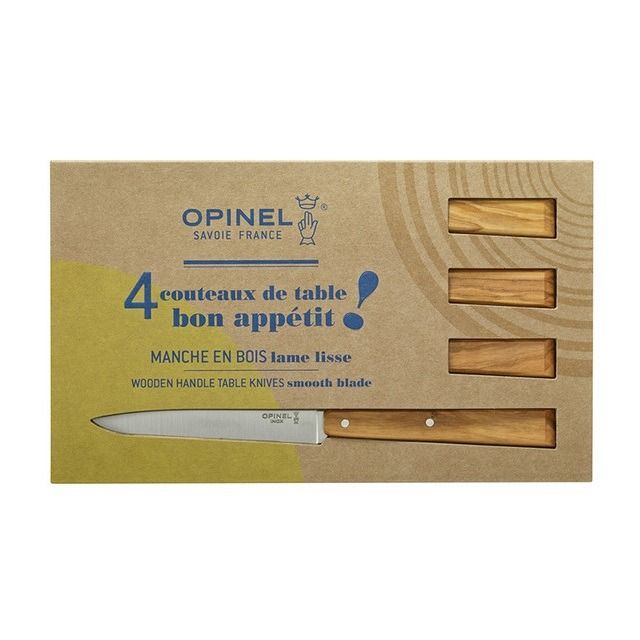 Tafelmessenset N°125, Opinel, Bon Appétit South, 4st, olijf