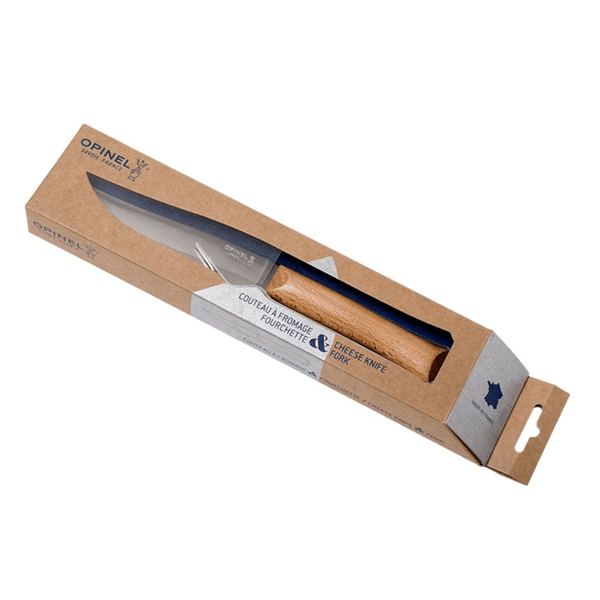 Kaasset 2delig, Opinel, mes+vork, rvs/hout, doos