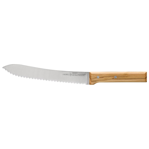 Broodmes N°116, Opinel Parallèle, golf, rvs/olijfhout, kaart
