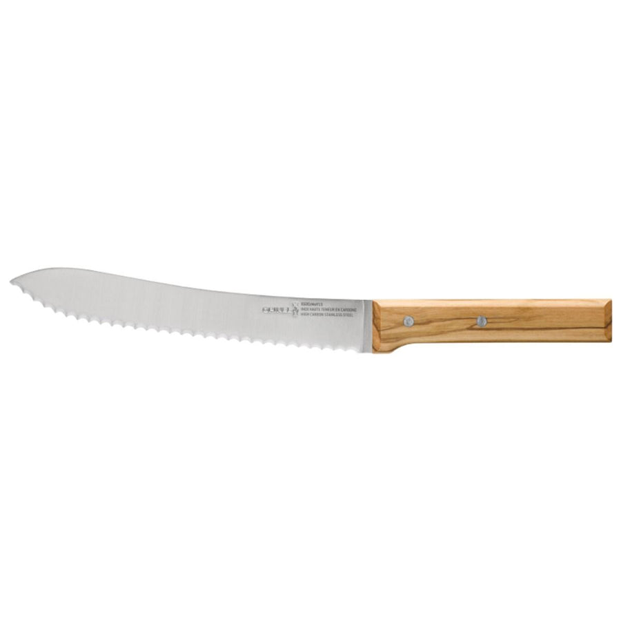 Broodmes N°116, Opinel Parallèle, golf, rvs/olijfhout, kaart