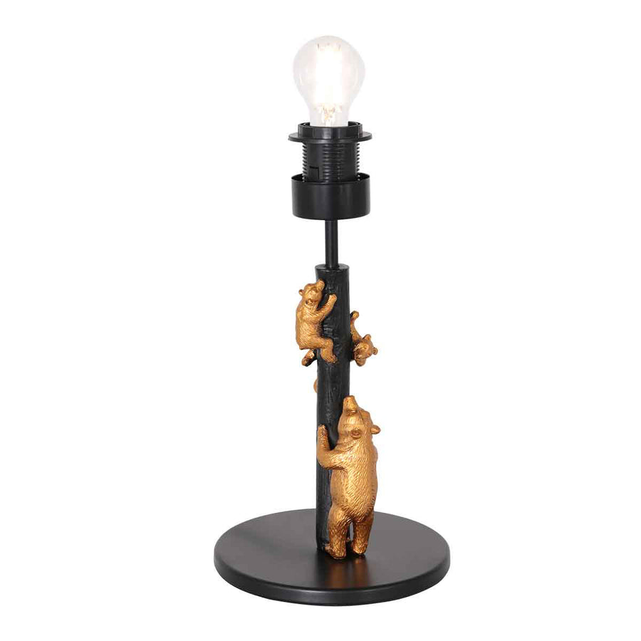 Goud met zwarte tafellamp animaux 3127zw e27 fitting