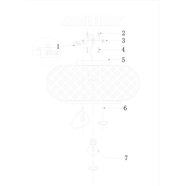 Plafondlamp Maze 3129BE Zwart-Bruin