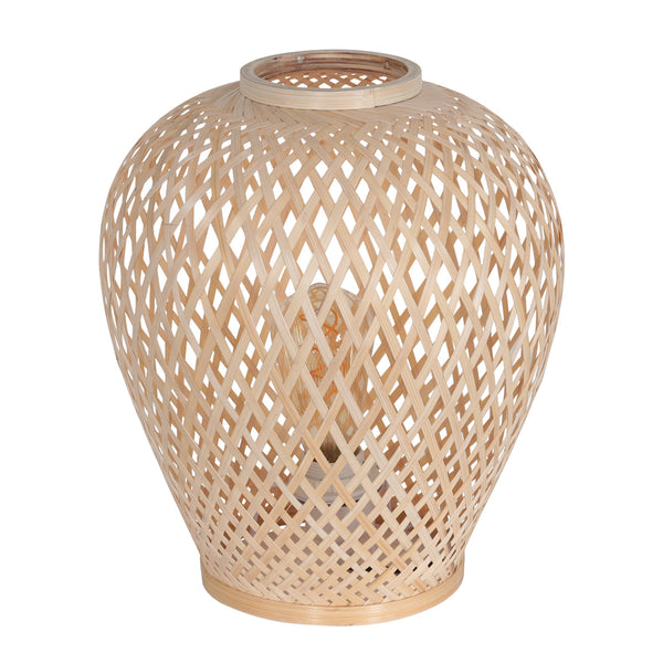 Tafellamp maze 3130be – beige bamboe lamp met rustige sfeer