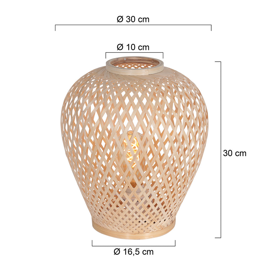 Tafellamp maze 3130be – beige bamboe lamp met rustige sfeer