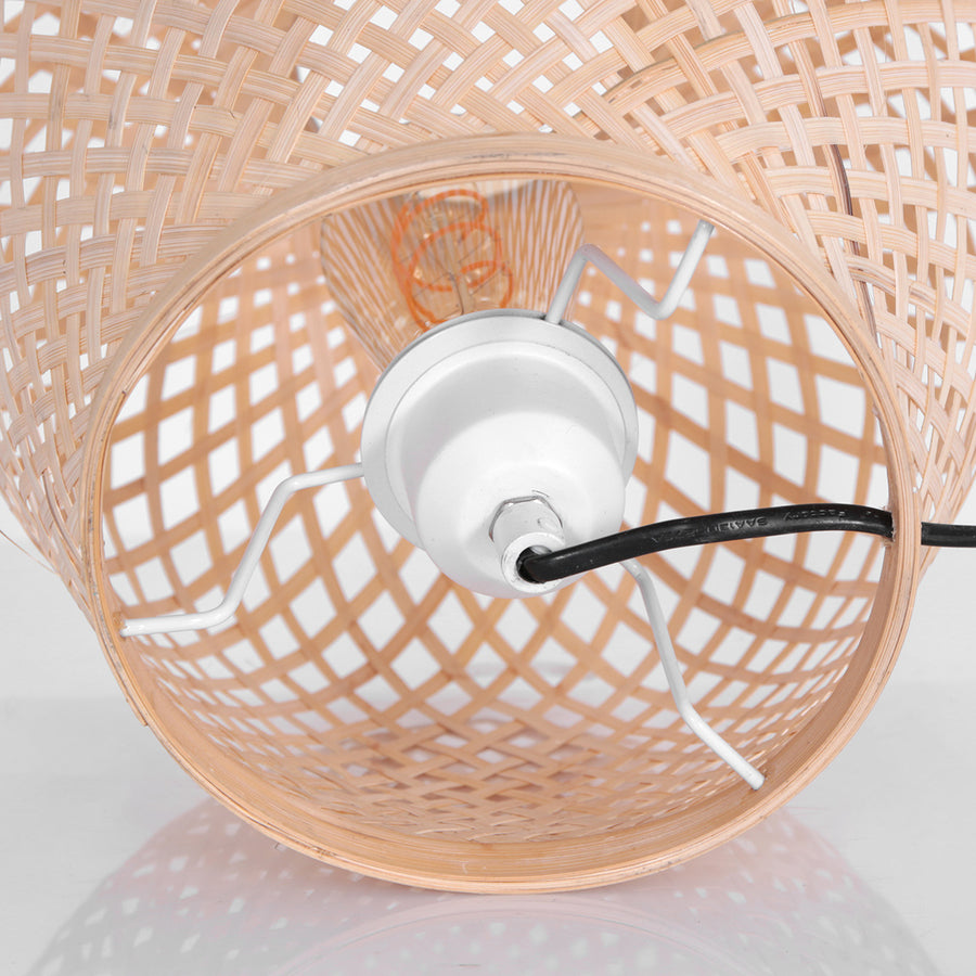 Tafellamp maze 3130be – beige bamboe lamp met rustige sfeer