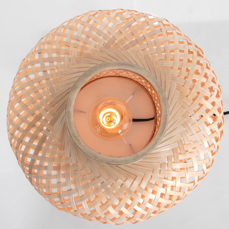 Tafellamp maze 3130be – beige bamboe lamp met rustige sfeer