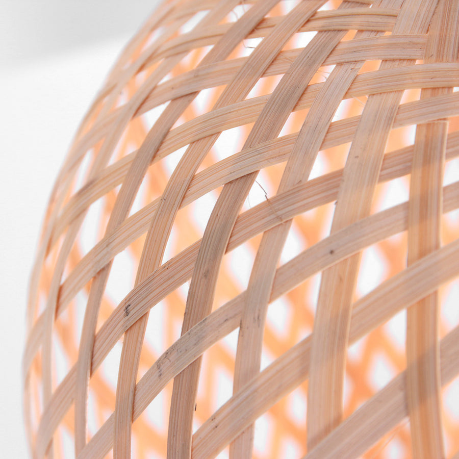 Tafellamp maze 3130be – beige bamboe lamp met rustige sfeer