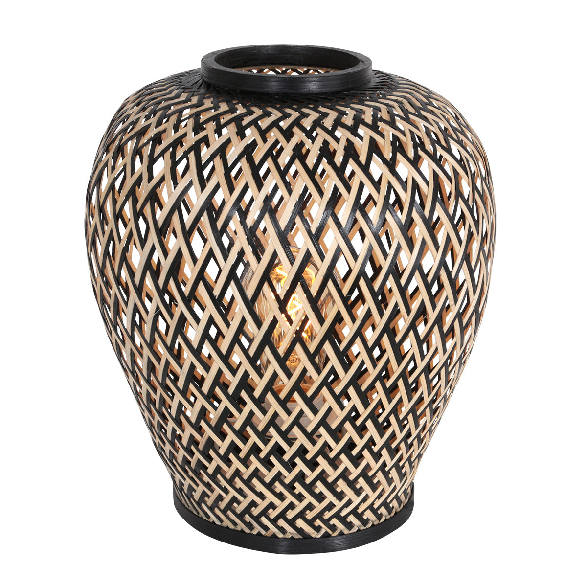 Tafellamp maze 3131be – bamboe sfeerlamp met speels licht