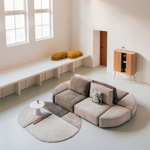 Hunter bank element rond hoek links sand