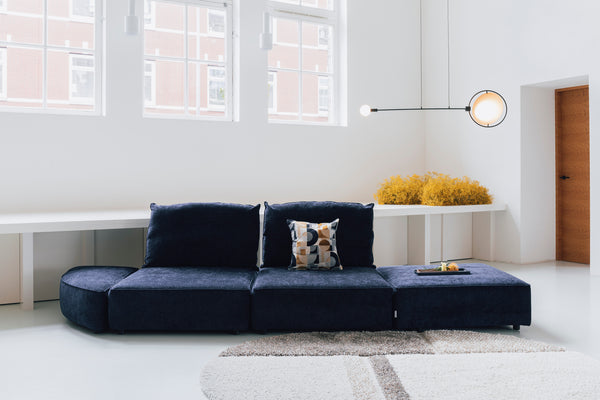 Hunter bank element rond hoek rechts navy