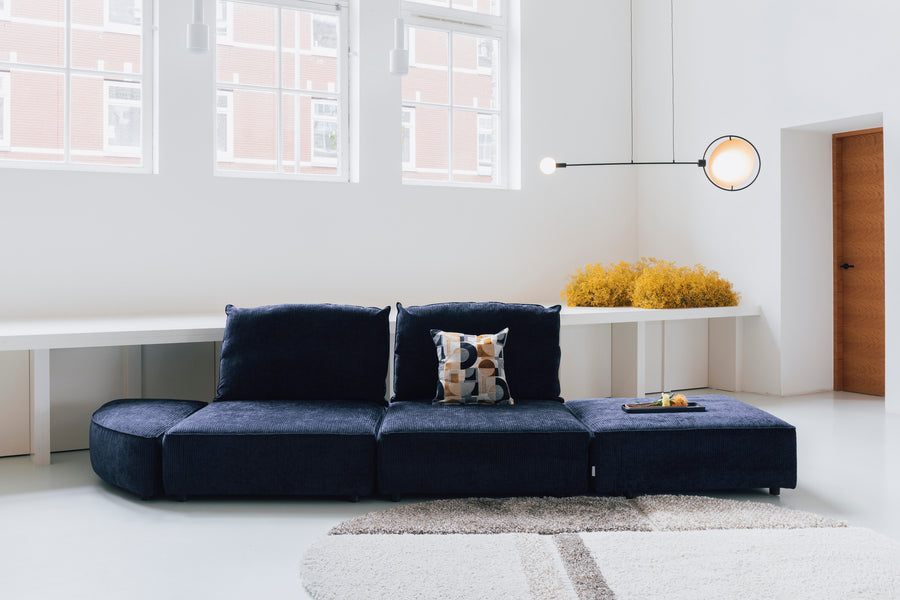 Hunter bank element rond hoek rechts navy