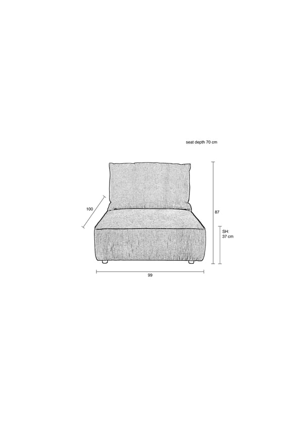 Hunter 1,5-zitsbank element met rug moss