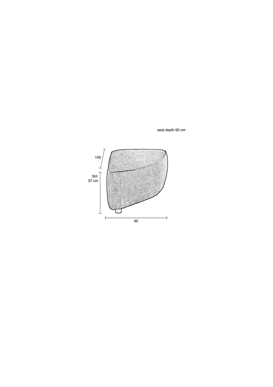 Hunter bank element rond hoek rechts moss