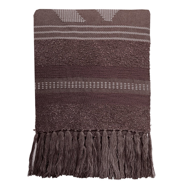 Malagoon plaid crafty - kastanjebruin - 125x150cm
