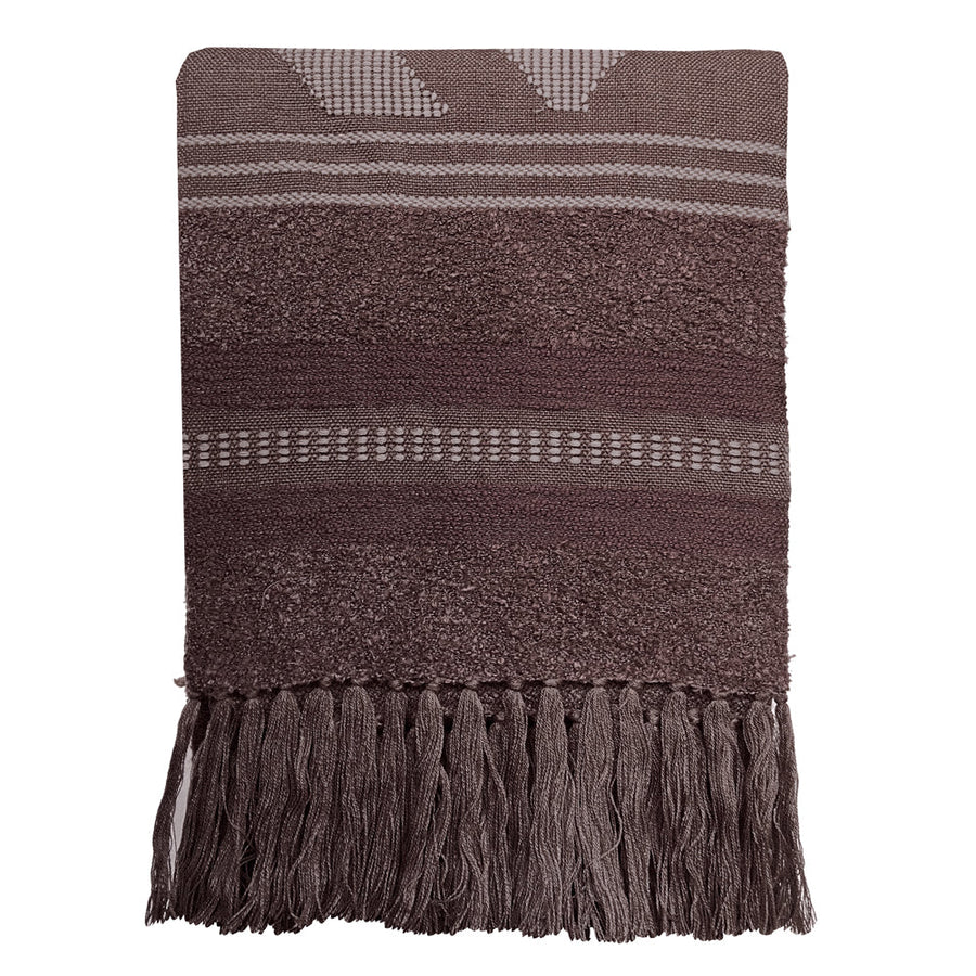 Malagoon plaid crafty - kastanjebruin - 125x150cm