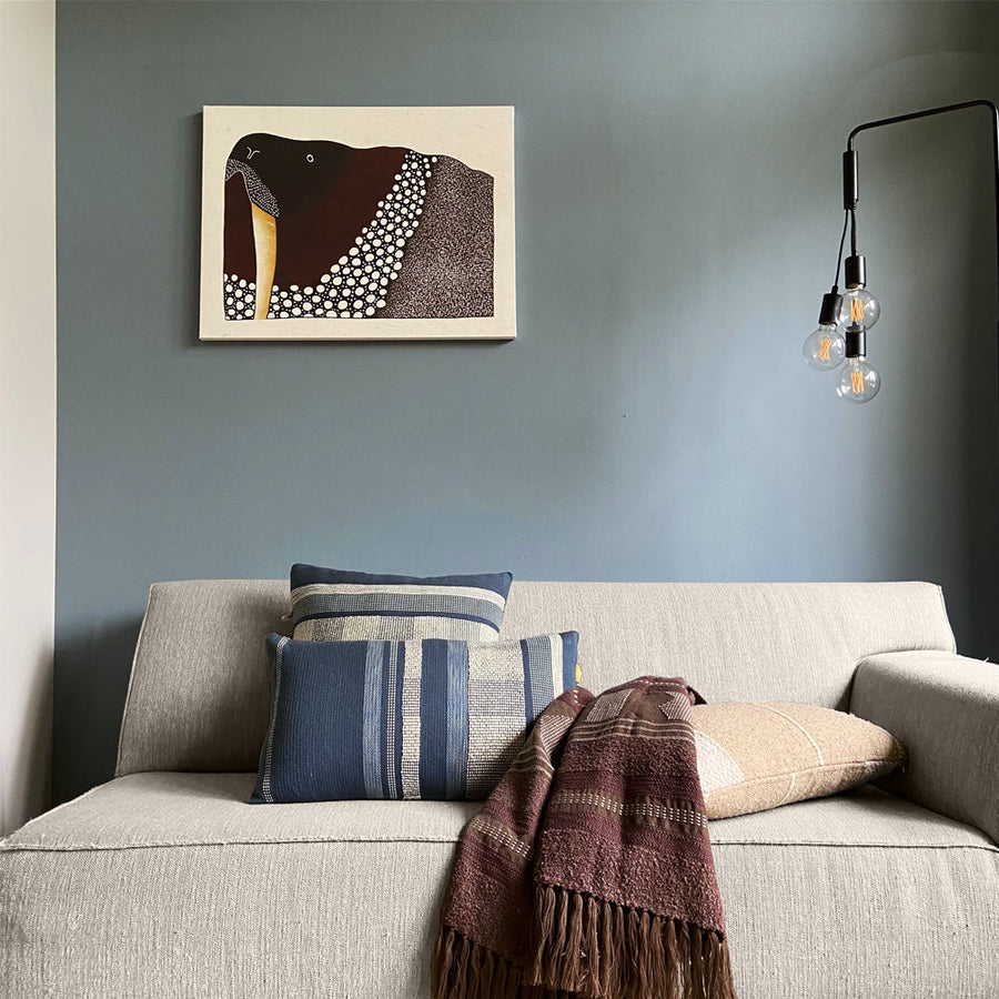 Malagoon plaid crafty - kastanjebruin - 125x150cm