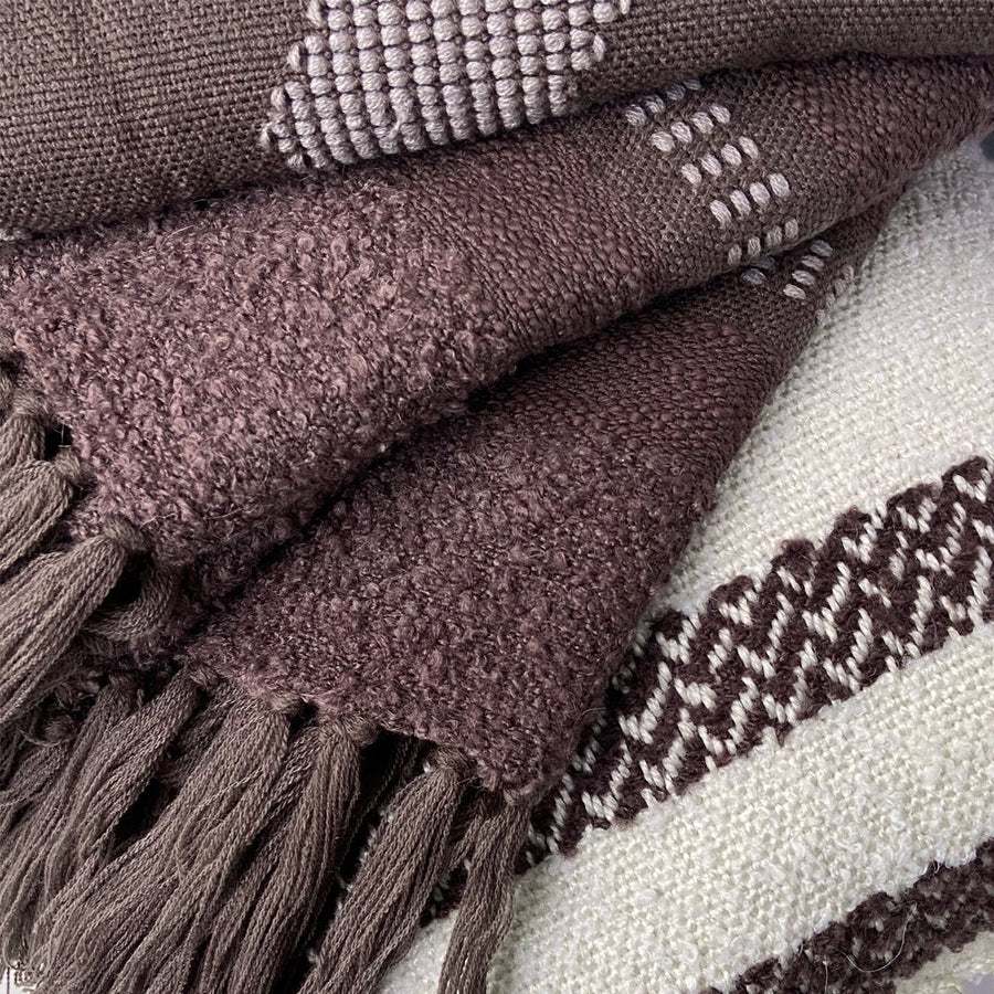 Malagoon plaid crafty - kastanjebruin - 125x150cm