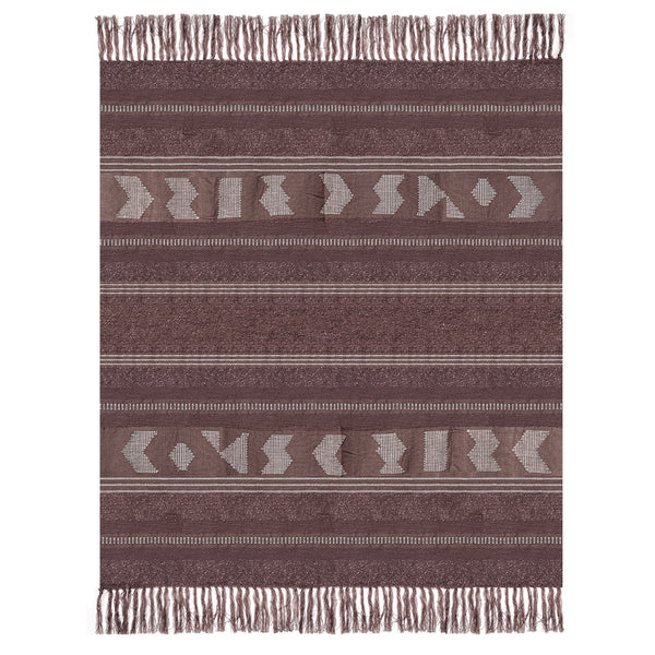 Malagoon plaid crafty - kastanjebruin - 125x150cm
