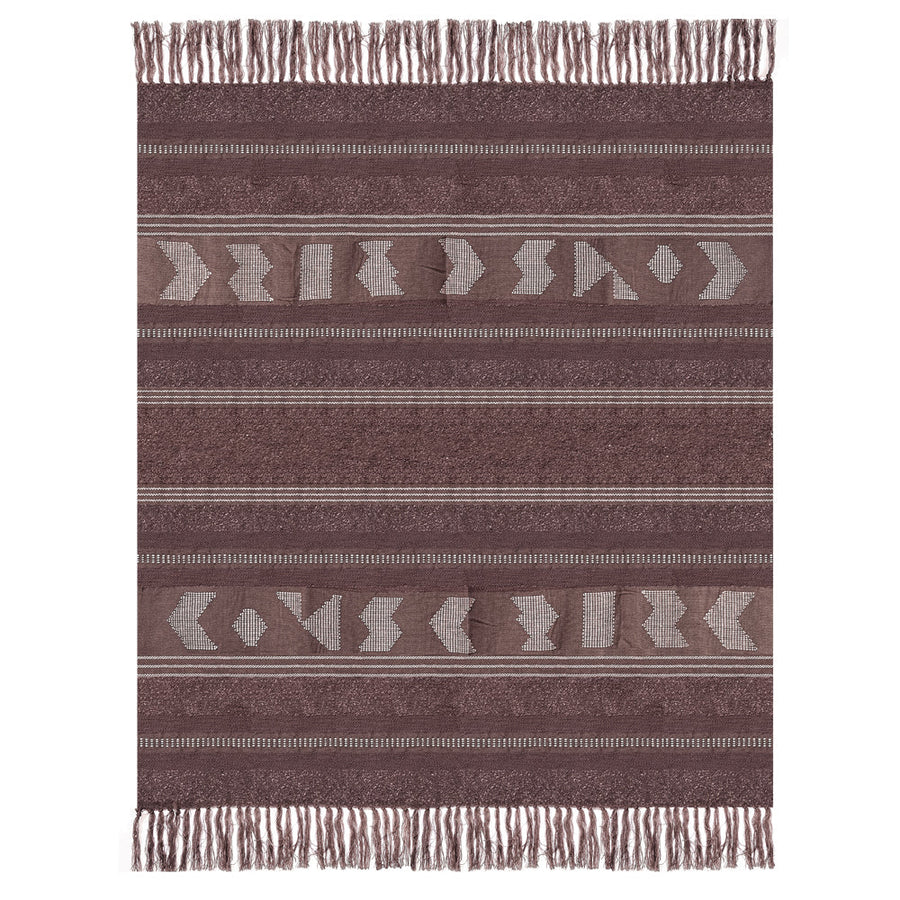 Malagoon plaid crafty - kastanjebruin - 125x150cm