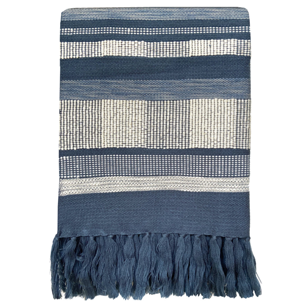 Malagoon plaid nachtblauw met structuur - 125x150cm