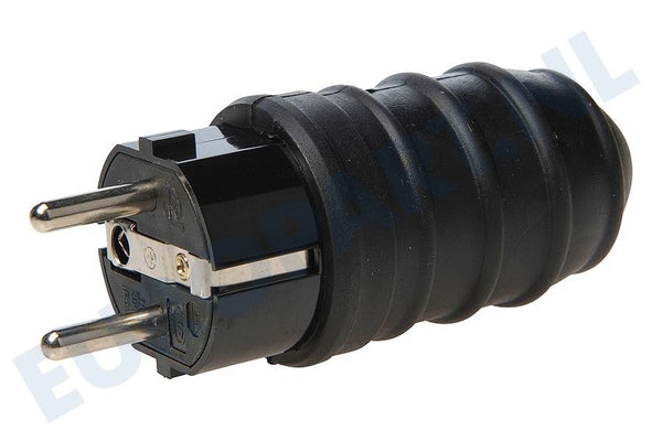 Stekker ra rubber 10/16a           zwart