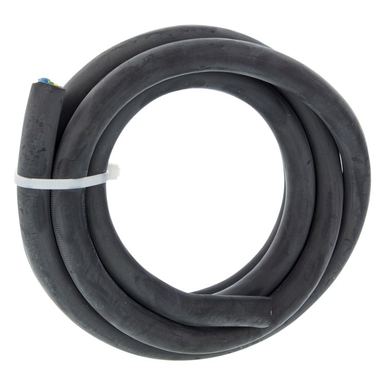 Rubber kabel glad 5x2.5 zwart         2m