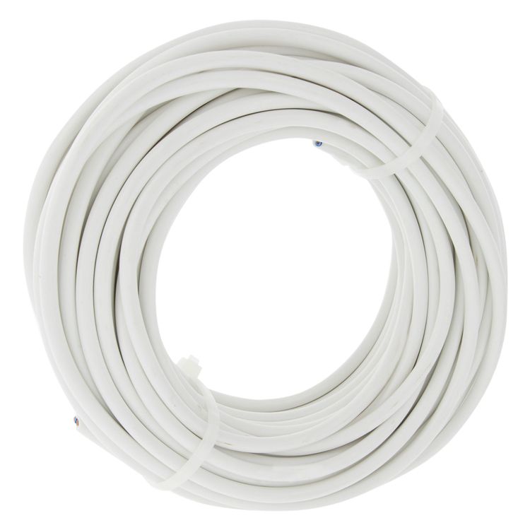 Huishoudsnoer vmvs 2x0.75 wit        10m