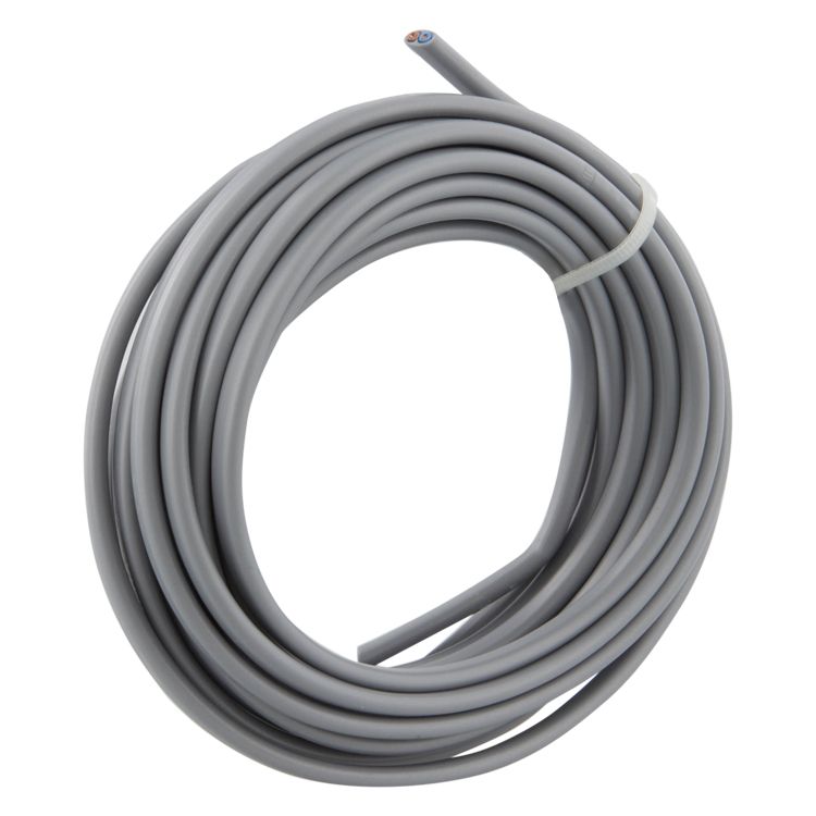 Huishoudsnoer plat 2x0.75 zilver     10m