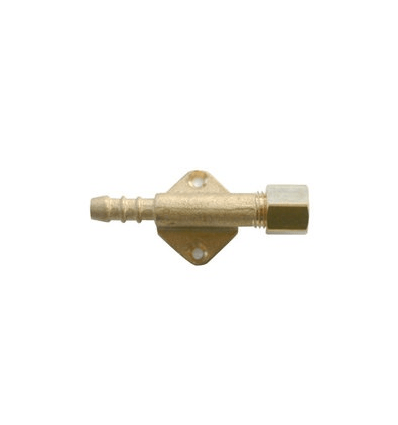 Gimeg slangpilaar met knel 6/8 mm op muurplaat