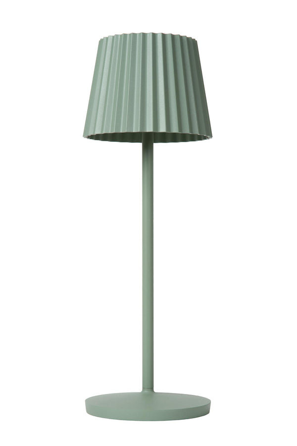 Lucide JUSTINE oplaadbare LED-tafellamp voor binnen en buiten met dimfunctie, 2 W, IP54, groen