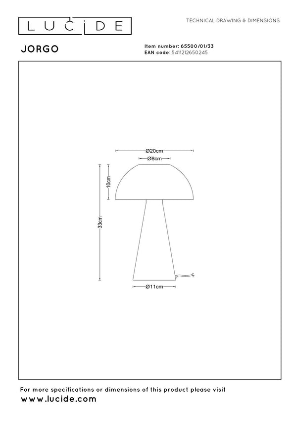 Lucide JORGO tafellamp Ø 20 cm, E27, groen