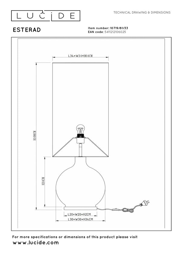 Lucide ESTERAD vloerlamp Ø 34 cm, E27, groen