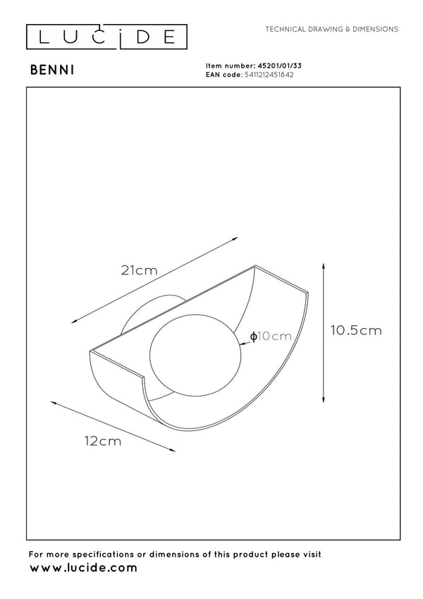 Lucide BENNI wandlamp G9, groen
