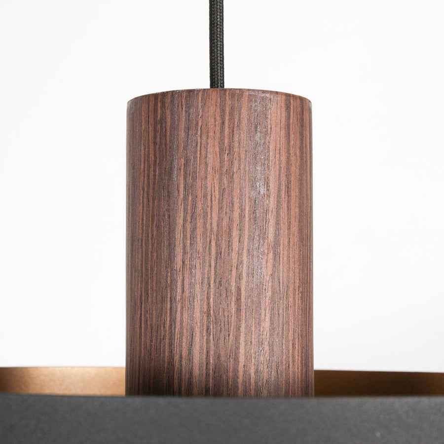 Hanglamp flinter 3329e stijlvol houtmotief met warme gouden binnenkant