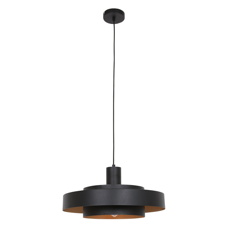 Zwarte hanglamp flinter 3329zw uniek design met luxueuze uitstraling