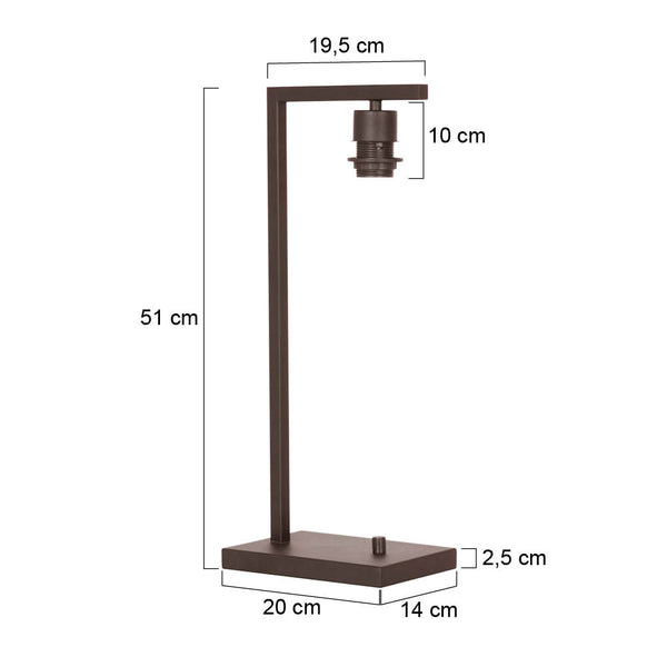Tafellamp armatuur stang 3332ca, cacao en elegant compact